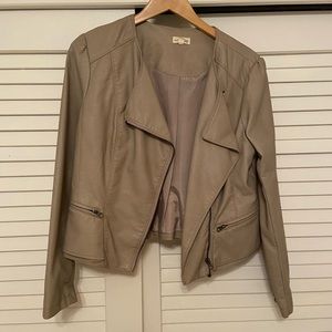 Tan Faux Leather Jacket